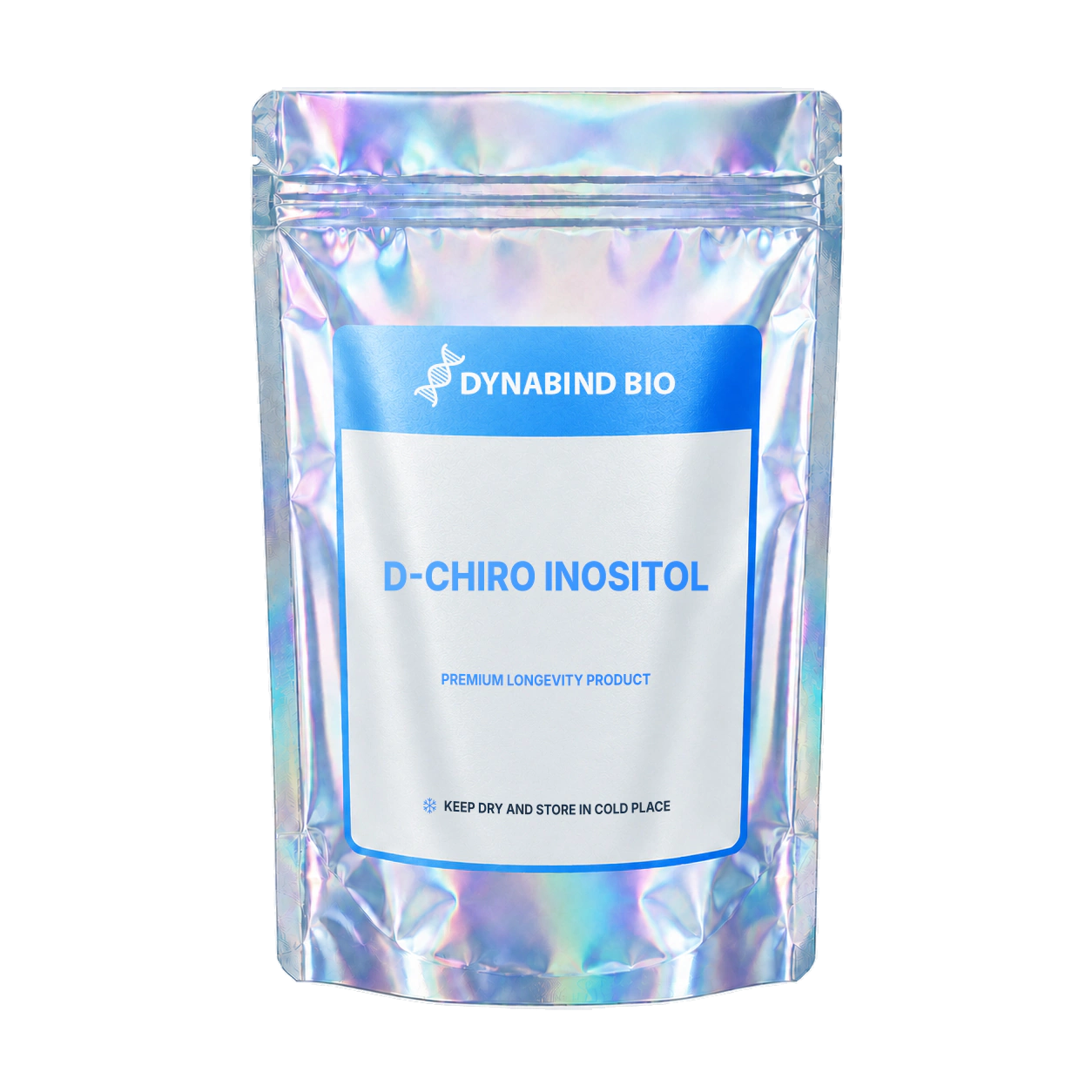 D-Chiro Inositol supplement pouch for insulin signalling, glucose metabolism and cellular communication research by DynaBind Bio