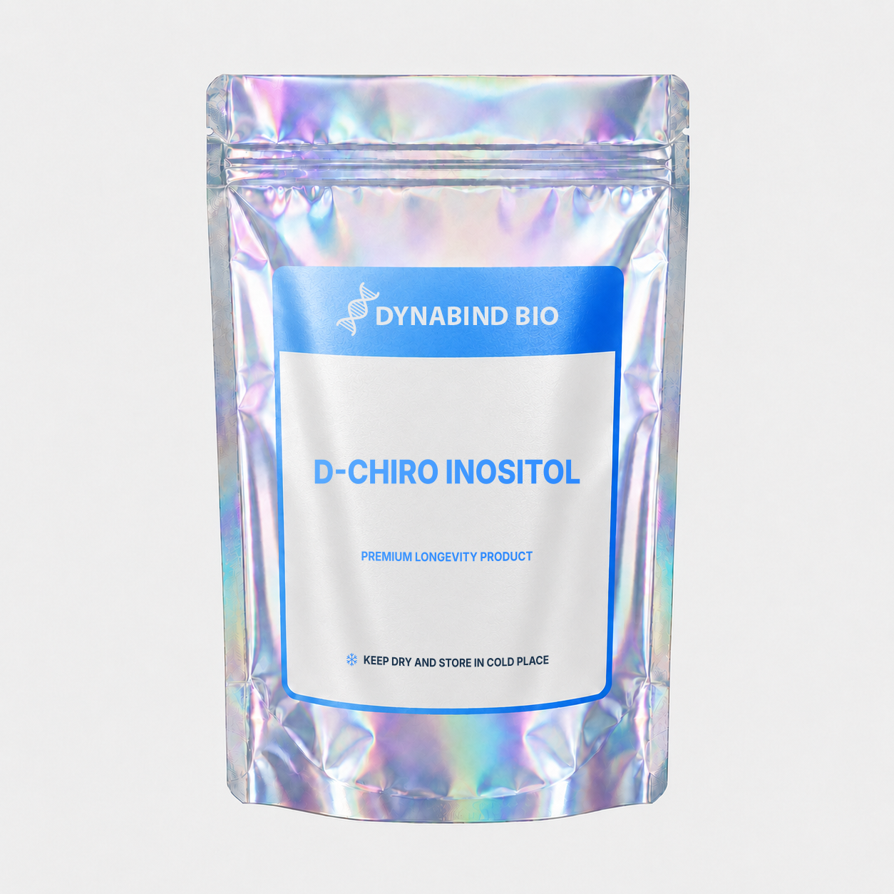 D-Chiro Inositol supplement pouch for insulin signalling, glucose metabolism and cellular communication research by DynaBind Bio